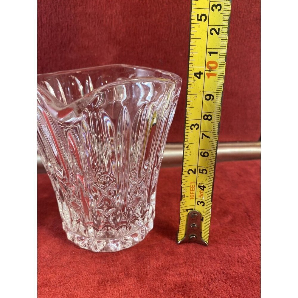 Vintage Glass Crystal Diamond Point Cream and Sugar Set - Picture 6 of 9